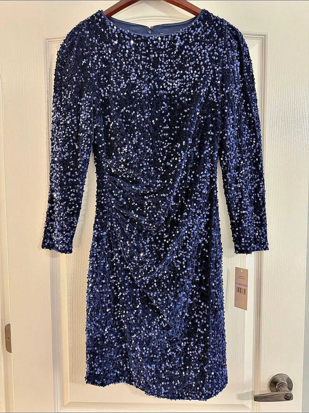 Nanette Lepore Velvet Sequin Dress in Navy Blue NWT